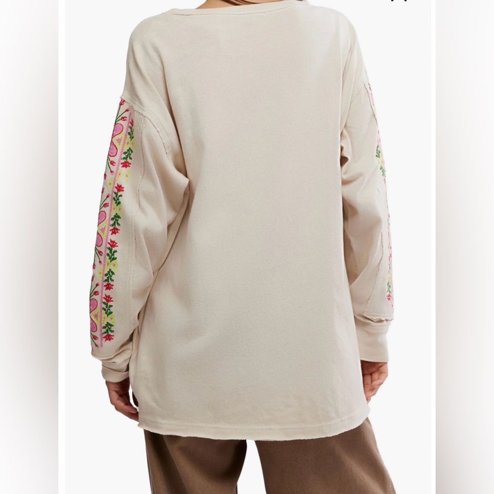 Free People All My Heart Embroidered Tee - Picture 4 of 8